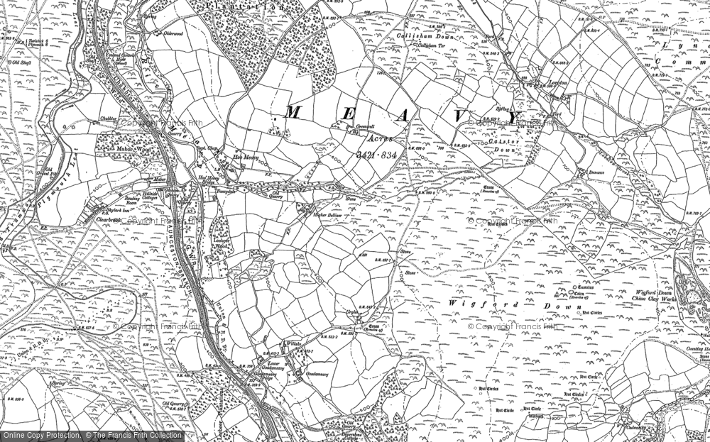 Old Map of Hoo Meavy, 1883 - 1886 in 1883
