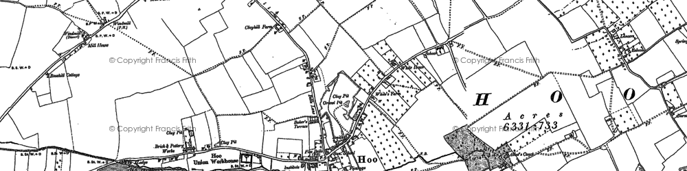 Old map of Hoo St Werburgh in 1895