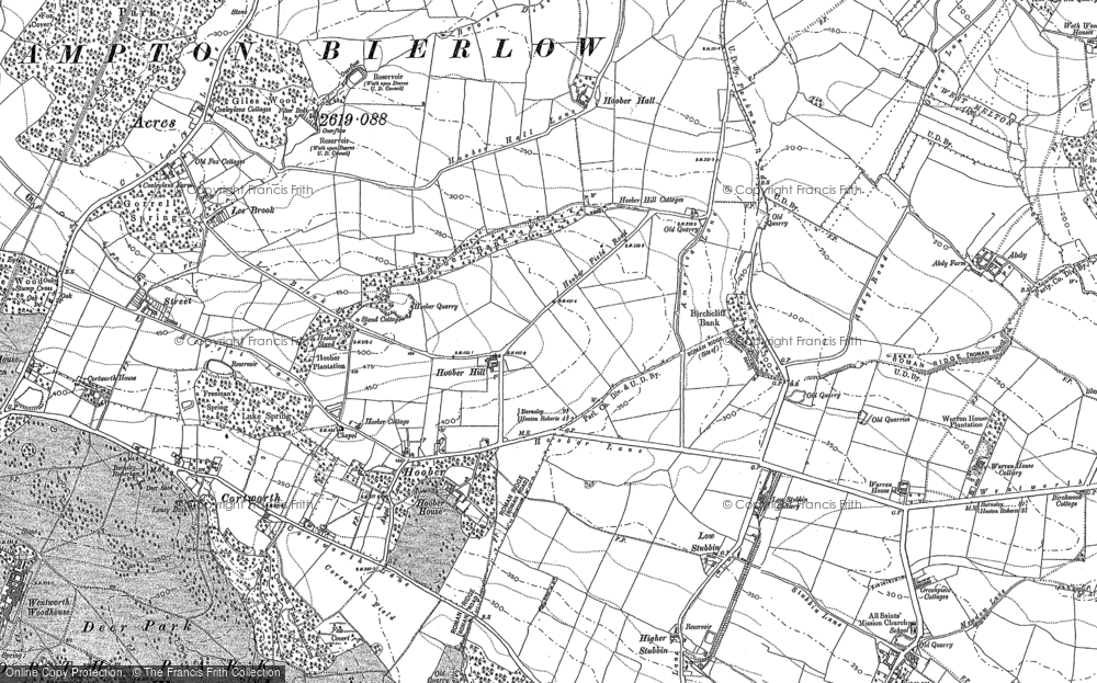 Old Map of Historic Map covering Cortworth in 1890
