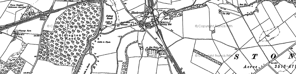 Old map of Hoobrook in 1883