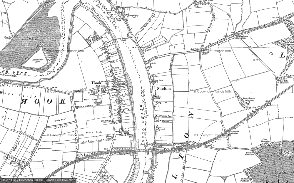 Old Map of Hook, 1888 - 1890 in 1888