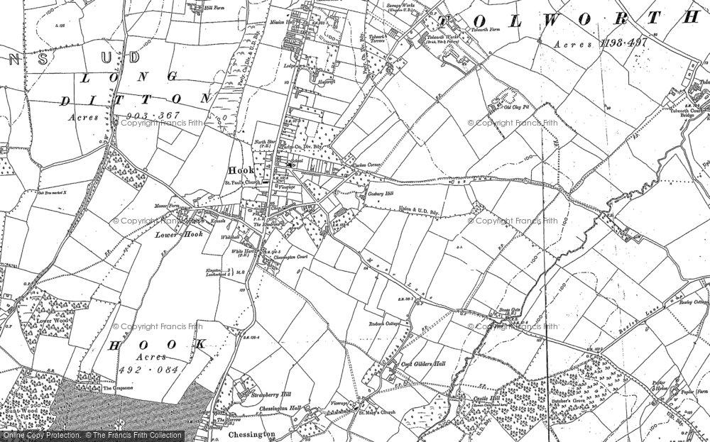 Old Map of Hook, 1894 - 1895 in 1894