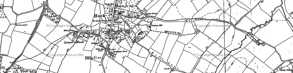Old map of Hook in 1894