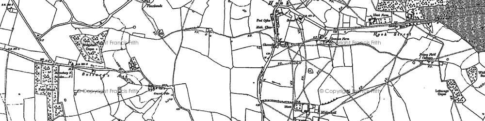 Old map of Ballard's Ash in 1899
