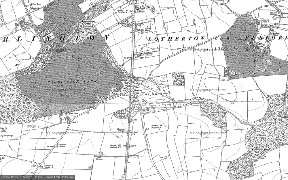 Old Map of Hook Moor, 1890 - 1891 in 1890