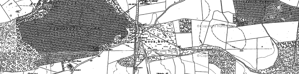 Old map of Hook Moor in 1890