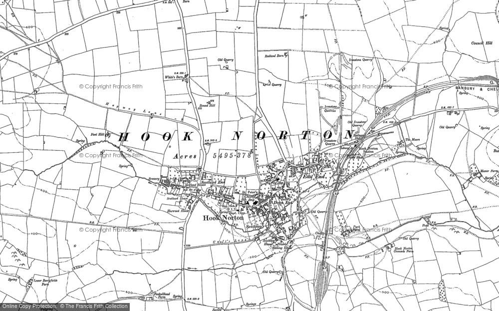 Old Map of Historic Map covering Southrop in 1898
