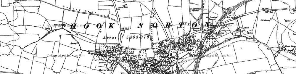 Old map of Hook Norton in 1898