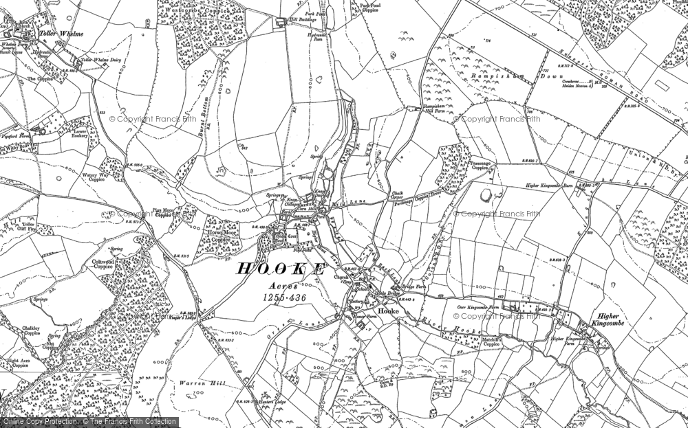 Old Map of Hooke, 1886 - 1887 in 1886