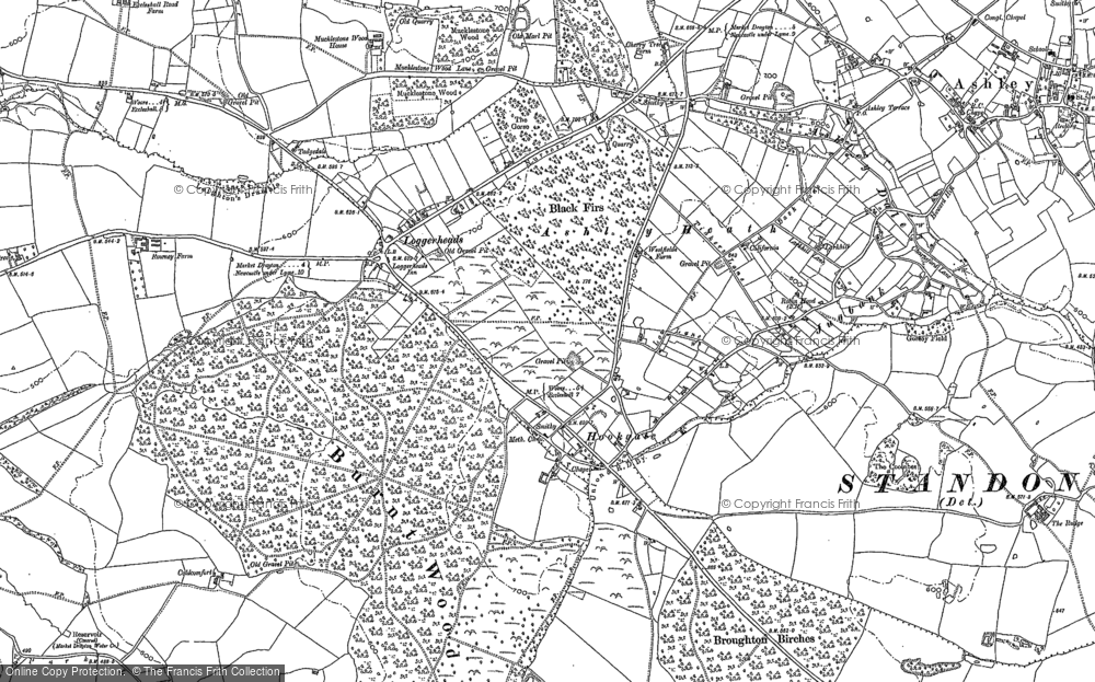 Old Map of Historic Map covering Broughton Folly in 1900