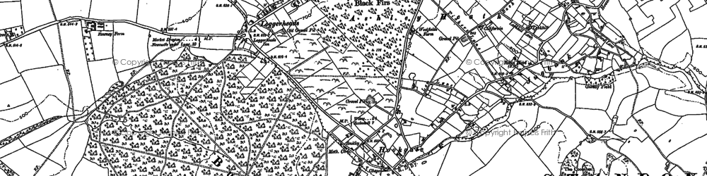 Old map of Burnt Wood in 1900