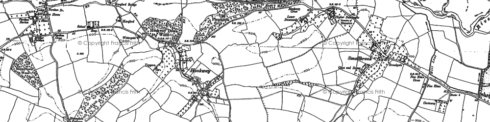 Old map of Hookway in 1886