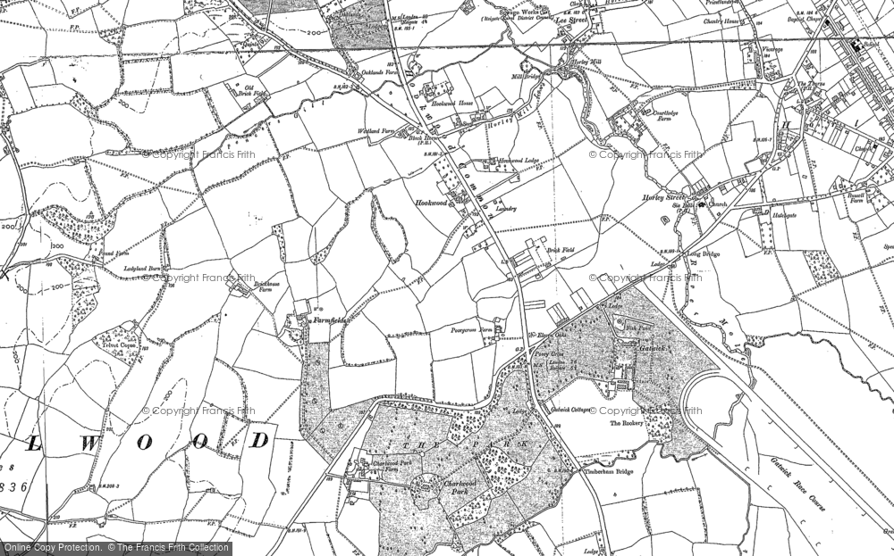 Old Map of Historic Map covering Povey Cross in 1895
