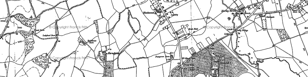 Old map of Hookwood in 1895