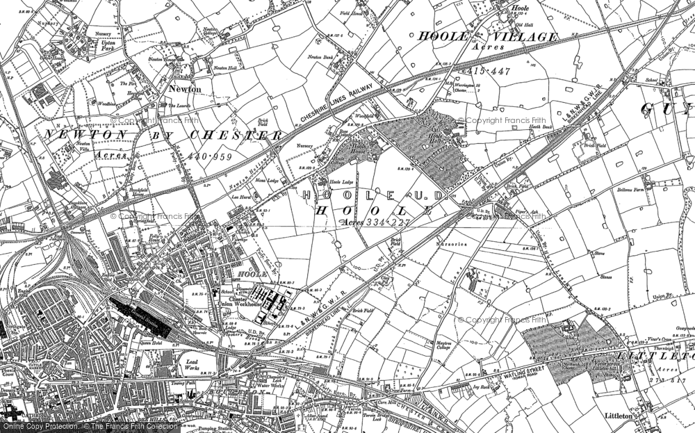 Old Map of Hoole, 1898 in 1898