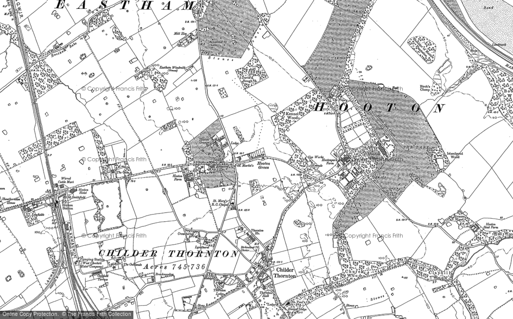 Old Map of Hooton, 1897 in 1897