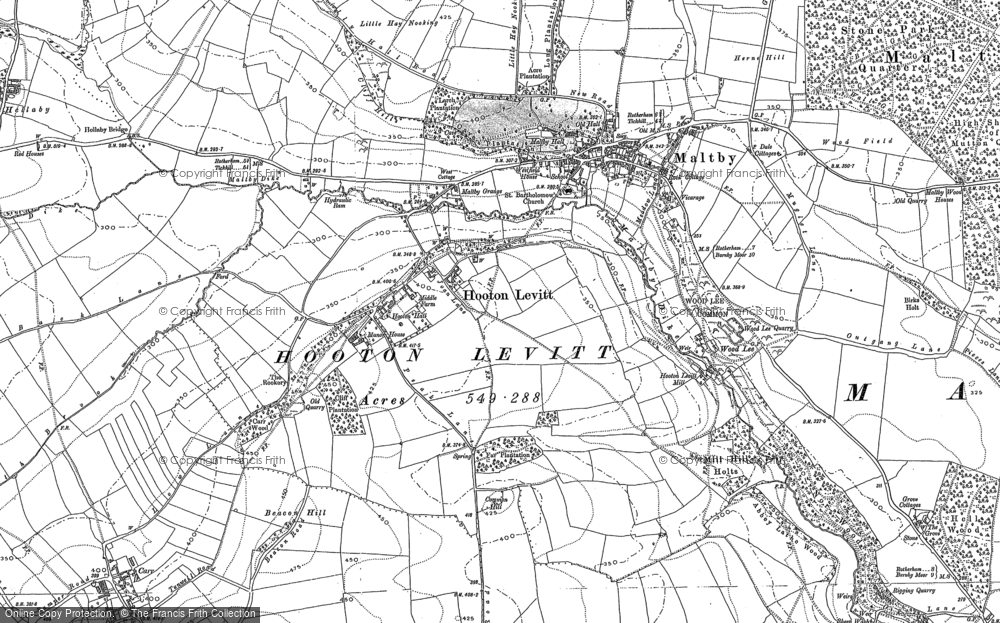 Old Map of Hooton Levitt, 1891 - 1901 in 1891