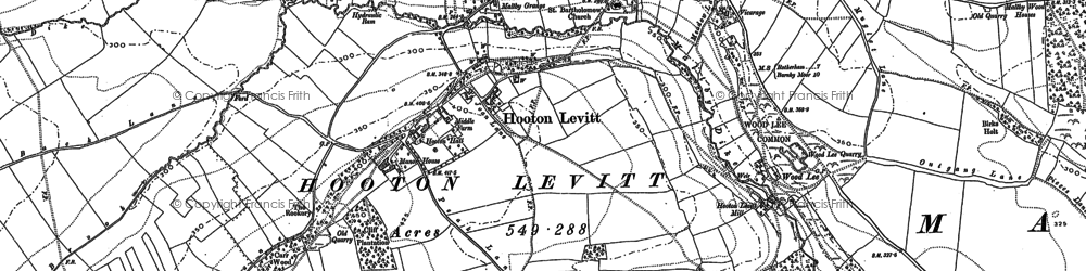 Old map of Hooton Levitt in 1891