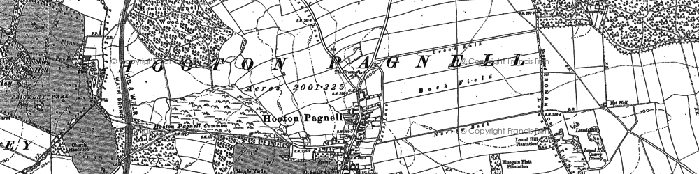 Old map of Hooton Pagnell in 1891