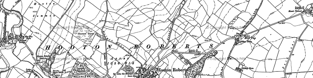 Old map of Hooton Roberts in 1890