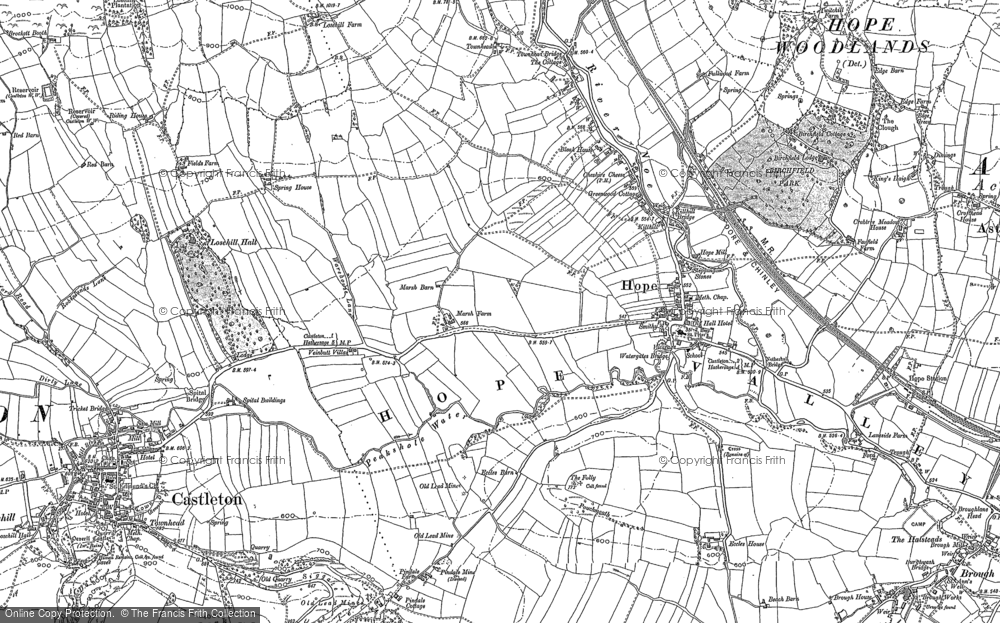Old Map of Historic Map covering Derwent Valley Heritage Way in 1897