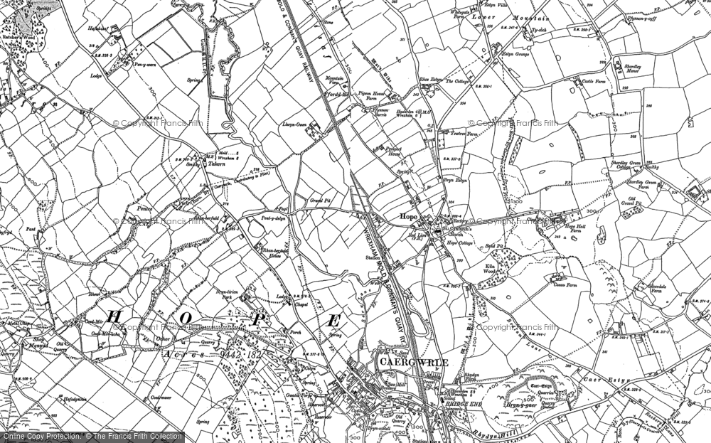 Old Map of Historic Map covering Tir-y-fron in 1898