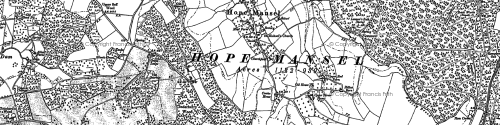 Old map of Hope Mansell in 1887