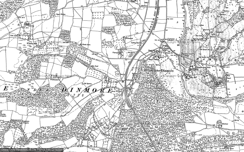 Old Map of Hope under Dinmore, 1885 - 1886 in 1885