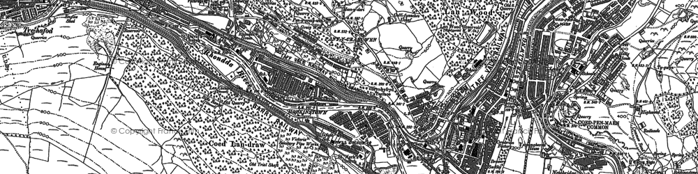 Old map of Blaenhenwysg in 1898