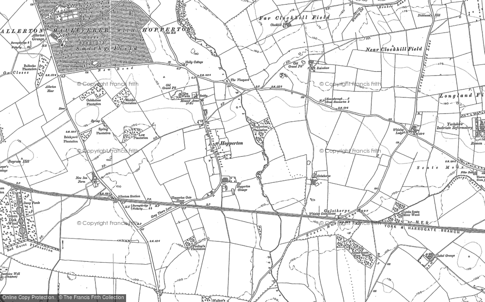 Old Map of Historic Map covering Allerton Grange in 1892