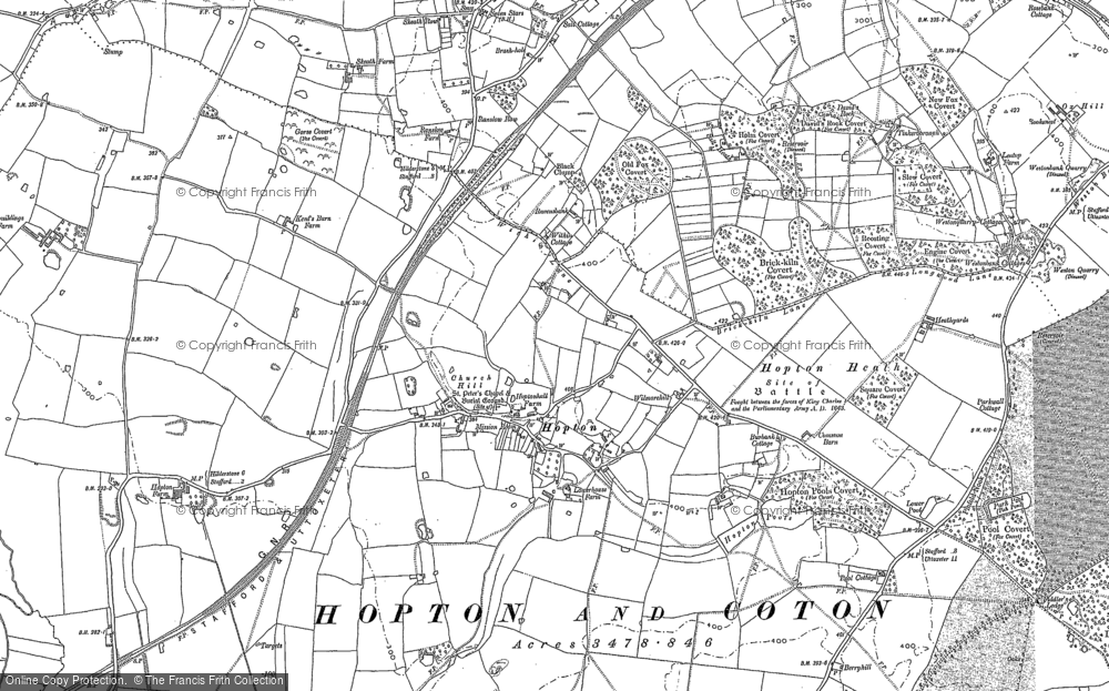 Old Map of Hopton, 1880 - 1881 in 1880