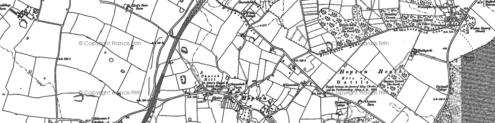 Old map of Hopton in 1880