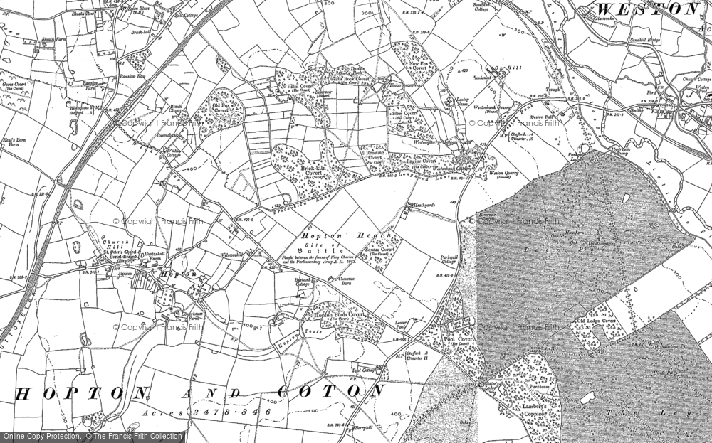 Old Map of Hopton Heath, 1880 - 1881 in 1880