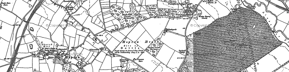 Old map of Hopton Heath in 1880