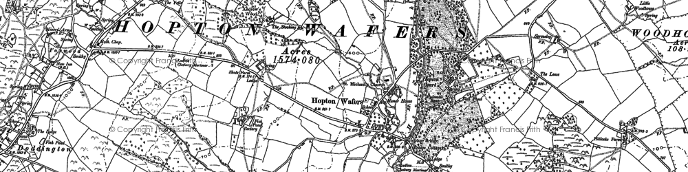 Old map of Woodhouse in 1879