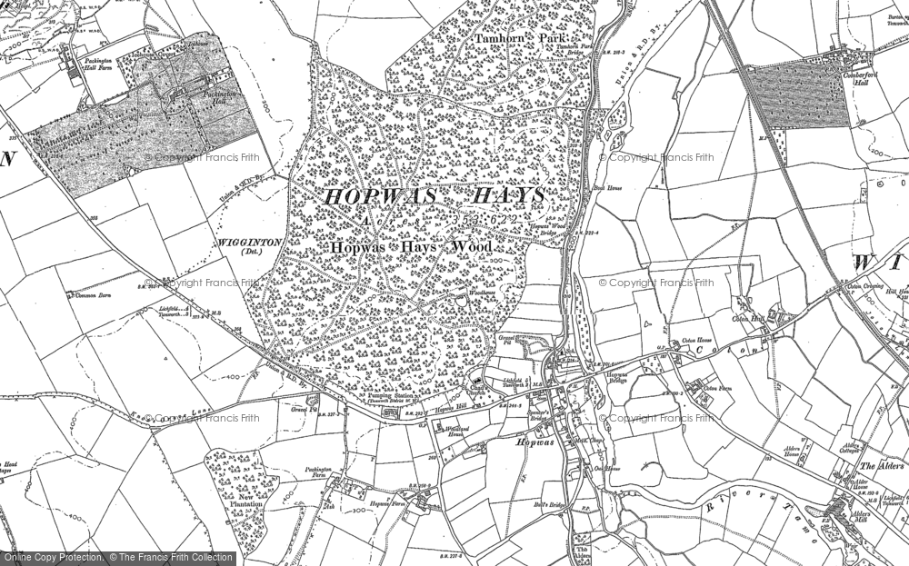 Old Map of Historic Map covering Coton in 1900