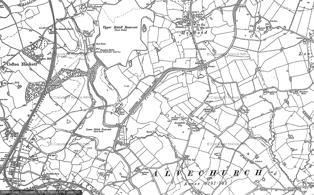 Old Map of Historic Map covering Lea End in 1883