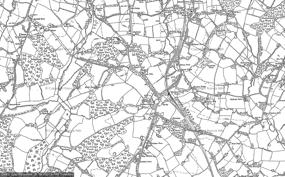 Old Map of Historic Map covering Burlow in 1897
