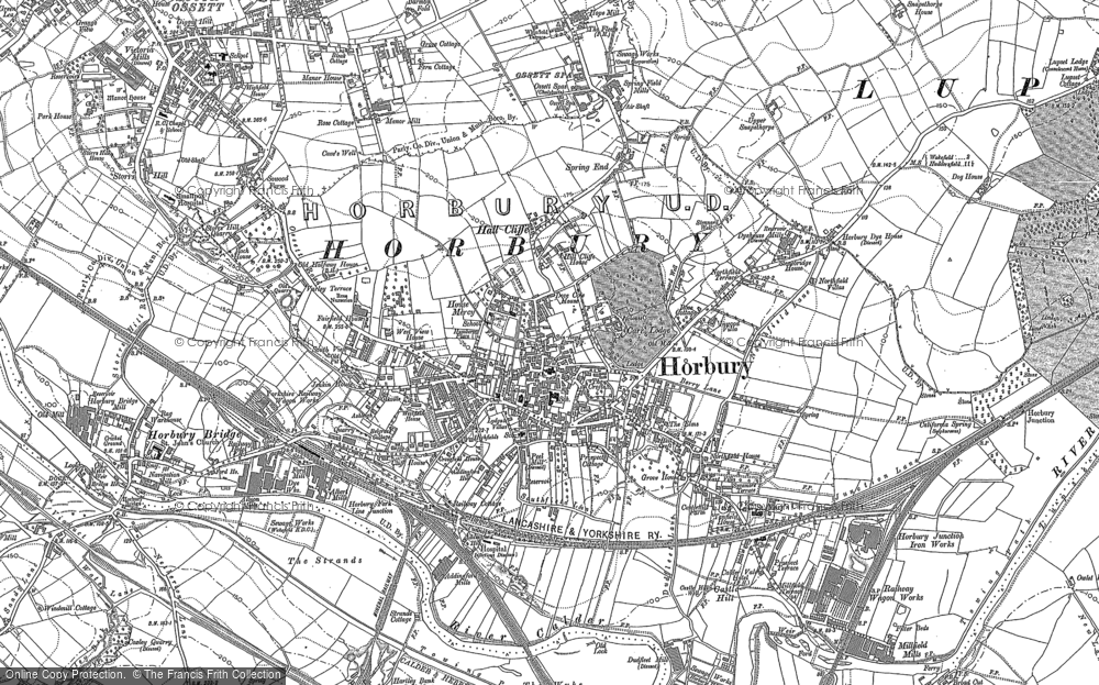 Yorkshire map 248-9-1893 Horbury 