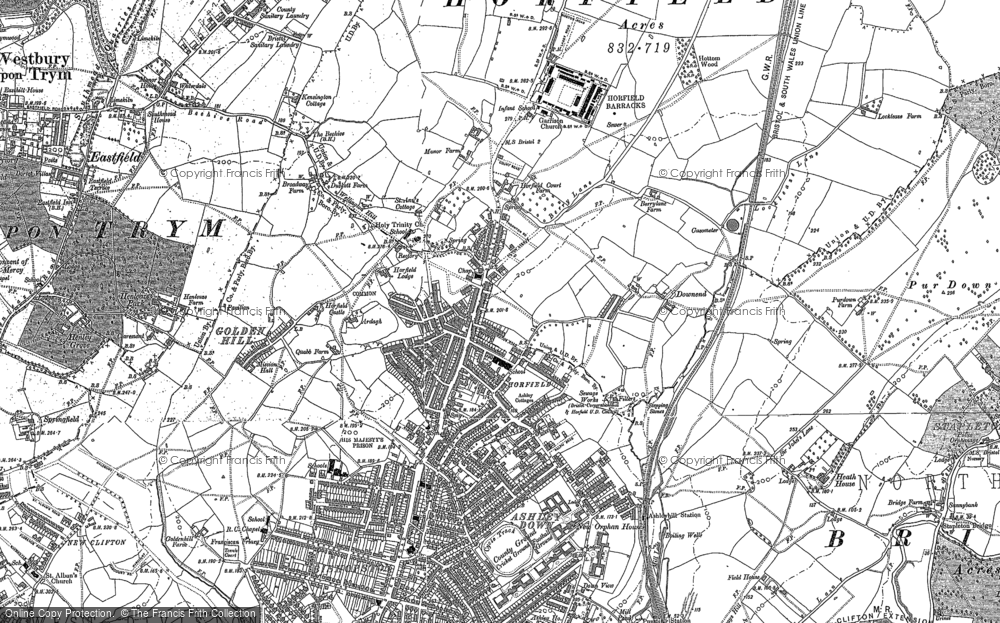 Old Map of Horfield, 1881 - 1902 in 1881