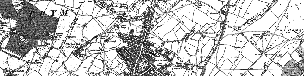 Old map of Horfield in 1881
