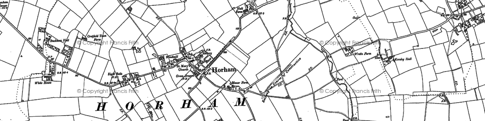 Old map of Horham in 1884