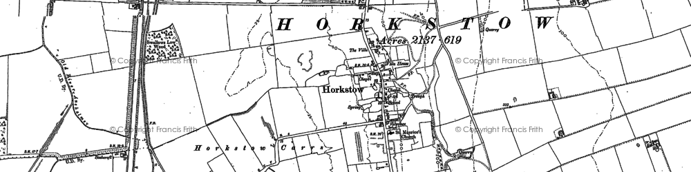 Old map of Horkstow in 1886