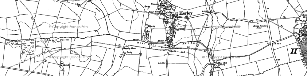 Old map of Horley in 1899