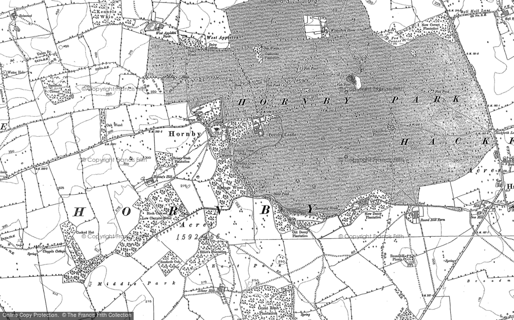 Old Map of Historic Map covering Brompton Beck in 1891