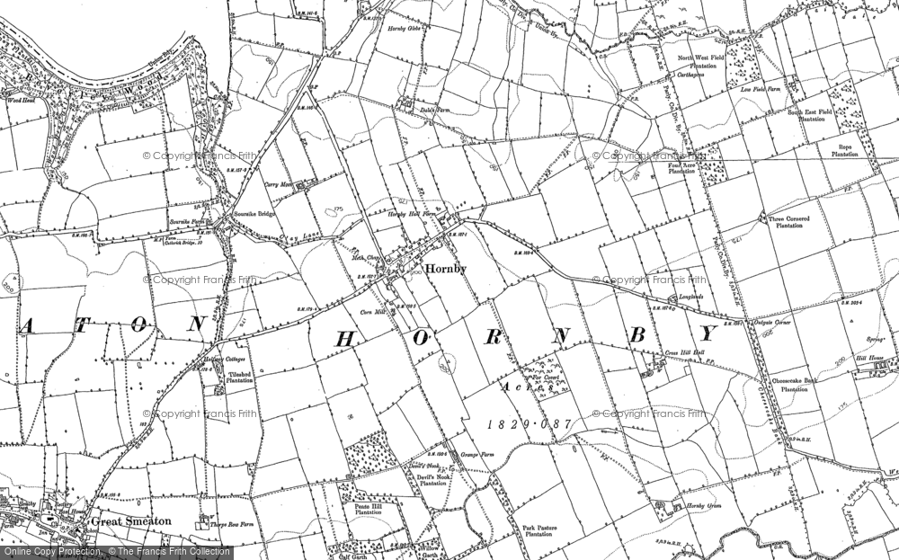Old Map of Historic Map covering West Worsall in 1892