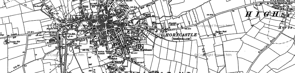 Old map of Horncastle in 1887