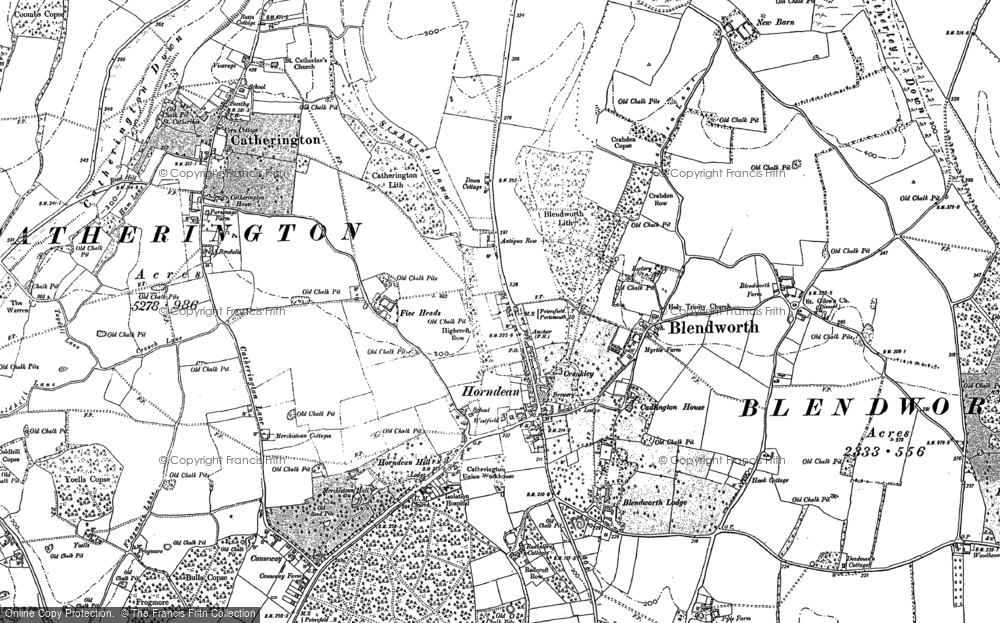 Old Map of Horndean, 1907 - 1908 in 1907