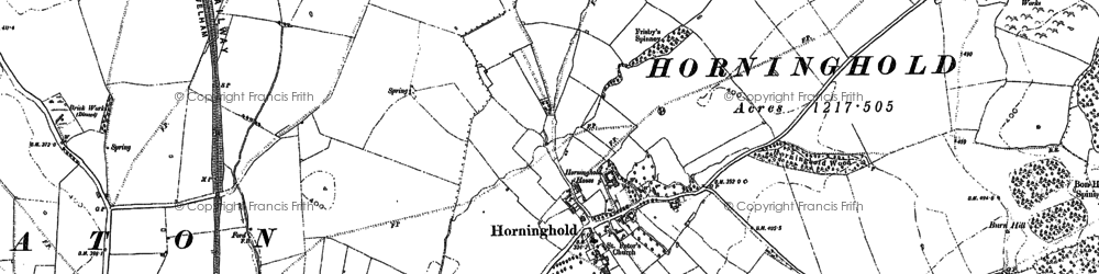 Old map of Horninghold in 1902