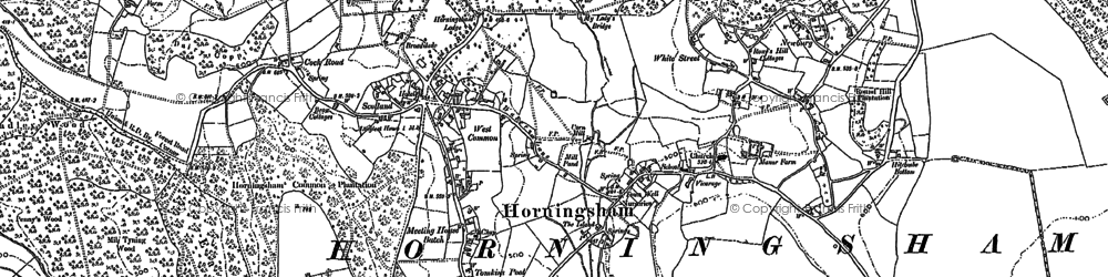 Old map of Hitcombe Bottom in 1900